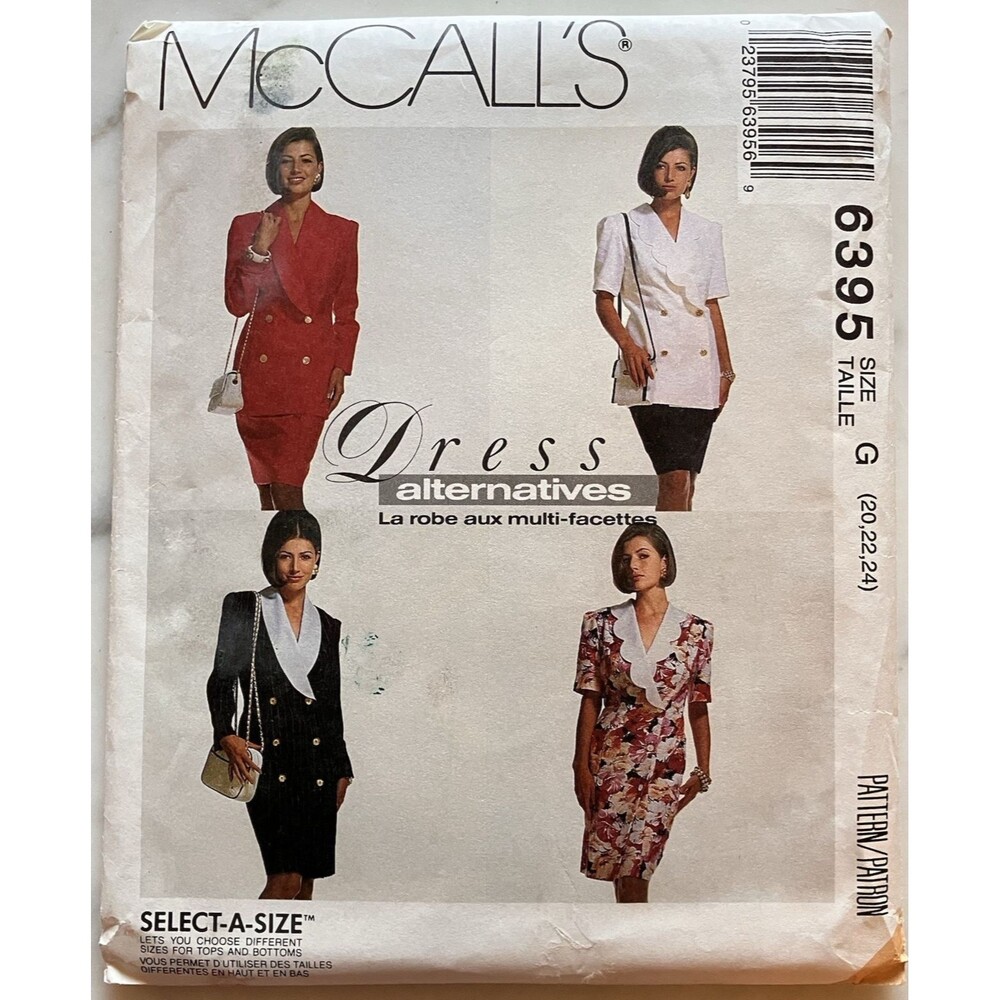 McCall's‎ Pattern 6395 Women's Dress & Jacket Size 20-22-24 Business Pro